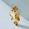 Baumeln Ohrringe Damenmode Gold Farbe Blatt Blume Schmetterling Für Frauen Feminine Persönlichkeit Schmuck Hochzeit Zubehör