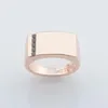 Cluster Rings FJ 11mm män unisex 585 Rose Gold Color Black Stone Wedding