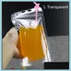 Tek Kullanımlık Çıkarma Kapları 500ml Şeffaf Kendinden Gezinmiş Plastik İçecek Ambalaj Çantası İçecek Meyve Sütü Kahvesi Bir DHFE4