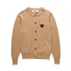 Designer Men's Sweaters CDG Play Com des Garcons Red Hearts Women's Sweater Button Wool Red Crewneck Cardigan Size S