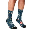 Chaussettes pour hommes 2023 Funny Retro Space Invaders Modèles Hip Hop Imprimé Hip Hop Happy Boys Boys Street Style Crazy pour