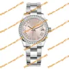 Best-seller Montre Femme 31mm Rose Cadran Romain 278384 178274 Verre Saphir Asie 2813 Automatique Machines Montre Diamant Femme Acier Inoxydable Bracelet Argent