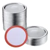 Kitchen Storage 100 Pcs Wide Mouth 86 MM Mason Jar Canning Lids Reusable Leak Proof Split-Type Silver With Silicone Seals Rings
