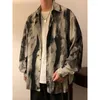 Men's Casual Shirts 2023 Spring Streetwear Harajuku Chic Oversized Mens Korean Fashion Zebra Striped Button Up Long Sleeve Shirt Men