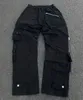 Pantaloni da donna Capris Y2K Nero Stampa teschio retrò Cargo Harajuku Streetwear Tasche multiple Pantaloni larghi a gamba larga Jeans larghi da donna 230329