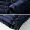 Chaqueta de invierno para hombre, Parkas informales desmontables, abrigos ligeros, prendas de vestir, AXP240