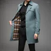 Men's Trench Coats Large 6XL 7XL 8XL Medium Long Coat Male 2023 Business Casual Men's Wear Dad Suit Collar Fat Big Size