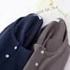 Men's Sleepwear Crepe Grepe Galze Button Double Manga Longa Casual Home Paijama Conjunto Four Seasons Grande Tamanho Loue Solid Color Paijama Conjunto 230330