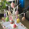 Andere evenementenfeestjes 12 stks schuim paaseieren gelukkige decoraties voor huis kleurrijk bunny bird ei hangend ornament diy craft cadeaus speelgoed 230330