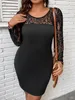 Sukienki plus rozmiar Rozmiar 4xl Bodycon Curvy Sukienka dla kobiet jesienna zimowa koronkowa mini mini duże duże ubrania wieczorne impreza 230330