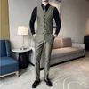 Мужские костюмы Blazers Jutk Prants 2023 Spring Luxury Men Higher Formal Groom Wedding Tuxedo Mens Work Party Slim Fit 3 Piece 230330