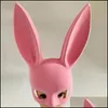 Feestmaskers Lange oren konijn masker bunny kostuum cosplay Halloween maskerade roze/zwarte druppel levering huizen tuin feestelijke benodigdheden dhlt7