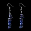 Natural Stone Dangle Earrings Reiki Healing Rubble Lapis Lazuli Tiger's Eye Pink Quartz Chakra Crystal Earring