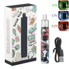 Autentiska e-cigarettsatser Förvärm variabel justerbar spänning 500mAh vax förångare Starter Kit E Cigs Cigarettvape penna örtvaxig ånga