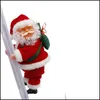 Kerstdecoraties Elektrische Santa Claus klim ladder klimspeelgoed thuis feestje decor batterij aangedreven kerstspeelgoed drop levering tuin dhjno