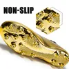 Kleid Schuhe Luxus Gold Fußballschuhe Mann Lange Spikes Fußballschuhe Kinder Outdoor Gras Stollen Rasen Fußballschuhe Jungen Training Fußballschuhe 230329