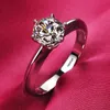 Bagues en grappe ne se fanent jamais couleur or blanc femmes bague en zircon de haute qualité bande de mariage en argent tibétain originale accessoires de bijoux de mariée 230330