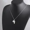 Chains Stainless Steel Custom Necklace Africa Map Pendant Necklaces For Women Men Gold Color African Jewelry