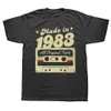 Erkek tişörtleri 1983 yılında yapılan komik vintage, 40. doğum günü grafik pamuk sokak kıyafeti kısa kollu hediyeler yaz tarzı tshirt erkekler 230330