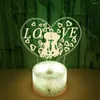 Night Lights Heart LOVE Couple Light 7 Color Changing Illusion Proposal Decorative Lamp Valentine's Day Wedding Anniversary Gifts