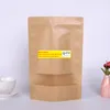 Kraft Paper Bag 12 Sizes Stand Up Gift Dried Food Fruit Tea Packaging Pouches Kraft Paper Window Bag Retail Zipper Self Sealing