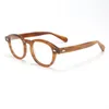 Lemtoshs Brille Männer Johnny Depp Brille Rahmen Rahmen transparenter Objektivmarke Designer Computer Brille männliche runde Vintage Top -Qualität Oculos de Grau Drzu