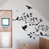 Wallpapers 1pc verwijderbare doe -het -zelfschil en stok creatieve boomtak vogels wandstickers sticker