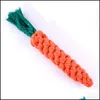 Jouets à mâcher pour chiens, nœud de carotte, corde en coton pour chat, molaire pour animaux de compagnie, Double livraison directe, fournitures de jardin pour la maison Dh26A