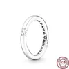 925 Silver Women Fit Pandora Ring Original Heart Crown Fashion Rings Logo Peach Heart Shiny Shell Love Woman