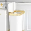 Waste Bins 15L white large capacity trash can Kitchen trash can with Lid Household living room Kitchen pressure trash can 230330