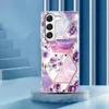 Étuis IMD en TPU souple en marbre laser pour Samsung S23 Ultra A54 A34 A24 A14 Iphone 14 Pro Max 14 Plus Luxe Coeur Fleur Géométrie Hybride Papillon Couverture Métallique Chromée