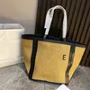 Designer mulheres saco clássico lona compras verão praia sacos tecido bolsa lazer grande capacidade tote 230721