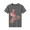 メンズTシャツプリントTシャツOネックガールズフラワーBMX水彩カスタムメイドの短袖のトップメンズファッション