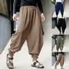 Calça feminina s homens japoneses casuais harém solto calças de harém vintage hippy hakama ruas streetwear calça de moletom de verão 230330