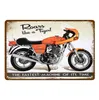 Klasyczne motocykl Art Malowanie Metalowe Znaki Wystrój domu Talerz Garaż Ściana dekoracyjna tablica Retro Motocykl Plakat 30x20 cm W03