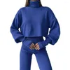 Женские штаны с двумя частями женская вершина накапливается на слабых эластичных термических осенних зимних пуловерной блузки для покупок