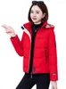 Women's Trench Coats 2023 Down Padded Jacket Women's Short Winter Cotton Korean Style Small Hooded Parkas Add Velvet Thick Warmth