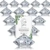 Andra festliga festförsörjningar 10st Diamond Acrylic Table Place Card Holder Crystal Number Name Stand P O Clip for Wedding Anniversary Decoration 230330