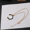 20 Style Moda Tasarımcısı 18K Altın Kaplama Kolye Kolyeleri Lüks Marka Paslanmaz Çelik Mektup Zinciri Erkekler Kadın Çift Sevgililer Kolye Takı