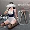 Bras Sets Sexy Erotic Perspective Maid Cosplay Lingerie Classical Costumes Kawaii Uniform Lace Outfit Sm Porno Suit Temptation For Women
