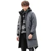 Men's Down Jacket Mid-length Hooded Thickened Loose Fashion Brand Handsome Winter Coat 2023 Trend Dovetail