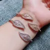 Necklace Earrings Set Luxury Leaf Shape Bangle Ring Sets Fashion Dubai Bridal Jewelry For Women Wedding Brincos Para As Mulheres S0720