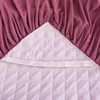 Bed Skirt Solid Color Luxury Thick Velvet Quilted Bedspread Queen King Size Lace Embroidery Short Plush Bed Skirt Not Included Pillowcase 230424