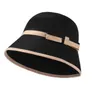 Wide Brim Hats 2023 New Women's Bucket Hat Solid Bow Style Panama Caps Fashion Luxury Hat Fisherman Hat Damen Summer Sun Travel Beh Hat Gift P230327