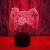 ナイトライト3D LEDライトゲームハンドルホームデコレーションランプのための7色の驚く