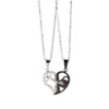 Paar ketting gebroken hart 2 pc's sleutel medaillon