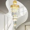 Kronleuchter Innentreppenbeleuchtung Kronleuchter Kristalllampe Moderne luxuriöse Villa Drehtreppe Hängeleuchten Restaurant für Schlafzimmer