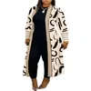 Women's Trench Coats Fashion Europe-USA Style Overcoat Women Half High Collar Print Splicing Vintage Long Cardigan Outerwear