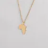 Chains Stainless Steel Custom Necklace Africa Map Pendant Necklaces For Women Men Gold Color African Jewelry