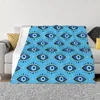 Blankets Nazar Evil Eye Blue Blanket For Home Decor Super Soft Microfibre Throw Christmas Gifts